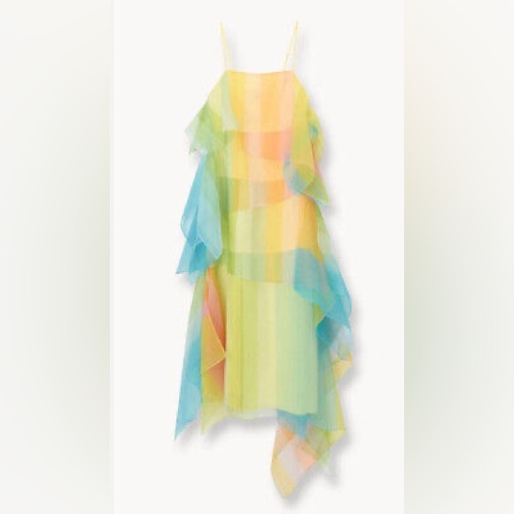 STAUD BNWT Kyla Yellow and Green Strapless Dress - Picture 2 of 2